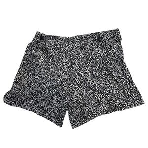 Robert Louis Womens XL Black White Leopard Print Pull On Shorts Elastic Waist